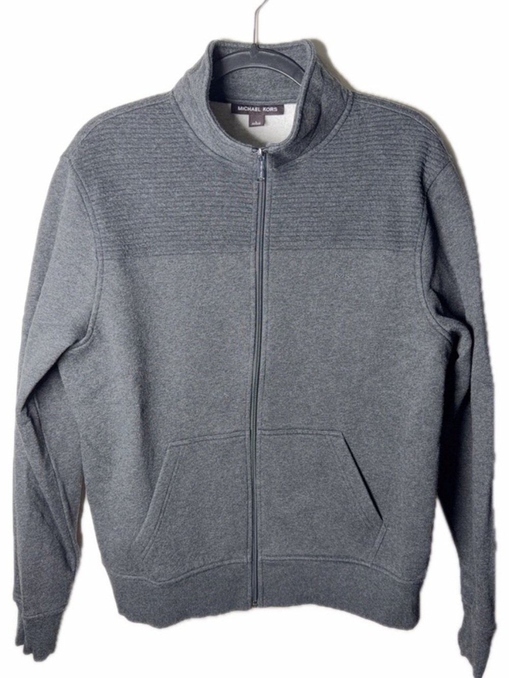 Michael Kors Men Full-Zip Sweater Gray L EUC Outdoor Daily Casual Everyday Fall